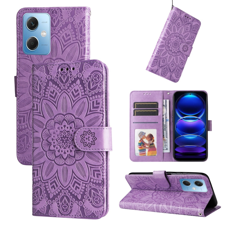 Embossed Sunflower Leather Phone Case, For Xiaomi Redmi A1+, For Xiaomi Redmi 11 Prime 4G, For Xiaomi Redmi Note 12 China, For Xiaomi Redmi Note 12 Pro 5G China, For Xiaomi Redmi Note 12 Pro+ China