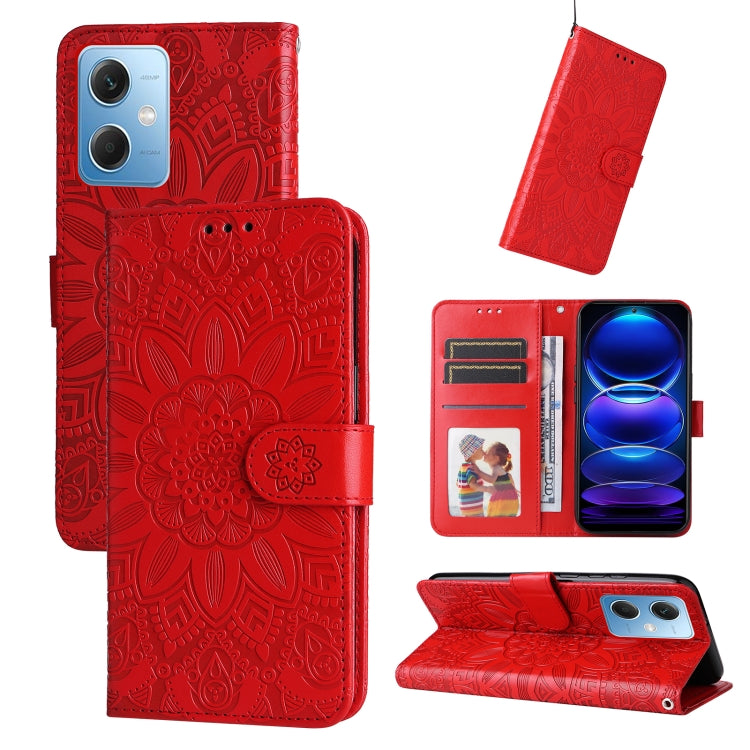 Embossed Sunflower Leather Phone Case, For Xiaomi Redmi A1+, For Xiaomi Redmi 11 Prime 4G, For Xiaomi Redmi Note 12 China, For Xiaomi Redmi Note 12 Pro 5G China, For Xiaomi Redmi Note 12 Pro+ China