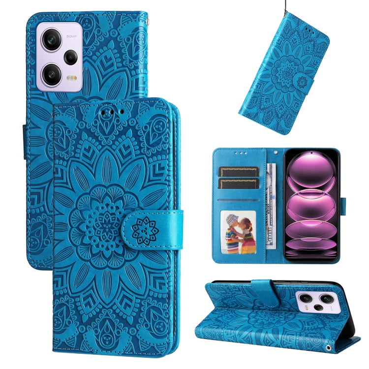Embossed Sunflower Leather Phone Case, For Xiaomi Redmi A1+, For Xiaomi Redmi 11 Prime 4G, For Xiaomi Redmi Note 12 China, For Xiaomi Redmi Note 12 Pro 5G China, For Xiaomi Redmi Note 12 Pro+ China