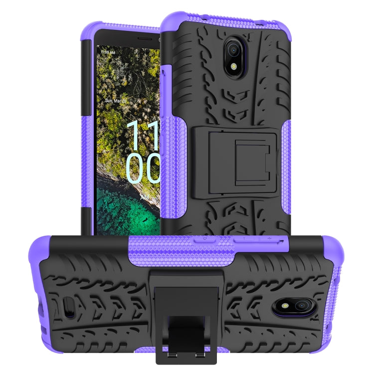 Tire Texture TPU + PC Phone Case with Holder, For Nokia C100, For Nokia C200, For Nokia G100, For Sony Xperia 5 IV, For OPPO A57 4G