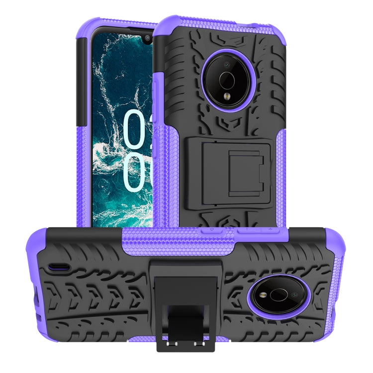 Tire Texture TPU + PC Phone Case with Holder, For Nokia C100, For Nokia C200, For Nokia G100, For Sony Xperia 5 IV, For OPPO A57 4G