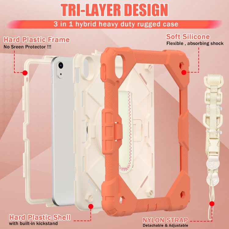 Contrast Color Robot Shockproof Silicon + PC Tablet Protective Case with Crossbody Rope, For iPad 10th Gen 10.9 2022