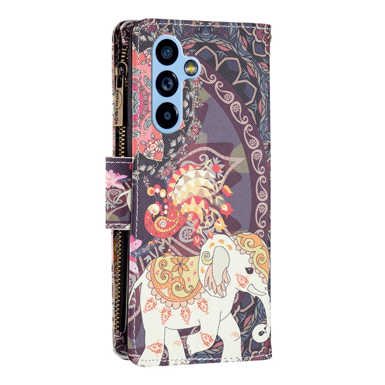Colored Drawing Pattern Zipper Leather Phone Case, For Samsung Galaxy A54 5G