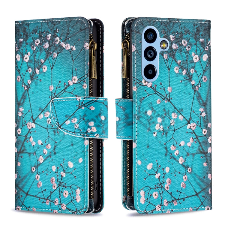 Colored Drawing Pattern Zipper Leather Phone Case, For Samsung Galaxy A54 5G