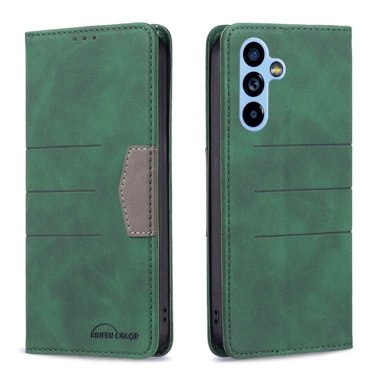 BF10 Color Block Magnetic Flip Leather Phone Case, For Samsung Galaxy A54 5G