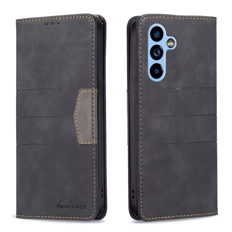 BF10 Color Block Magnetic Flip Leather Phone Case, For Samsung Galaxy A54 5G