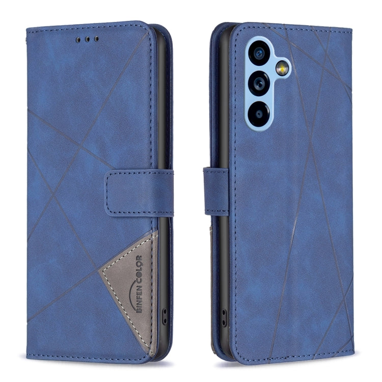Magnetic Buckle Rhombus Texture Leather Phone Case, For Samsung Galaxy A54 5G