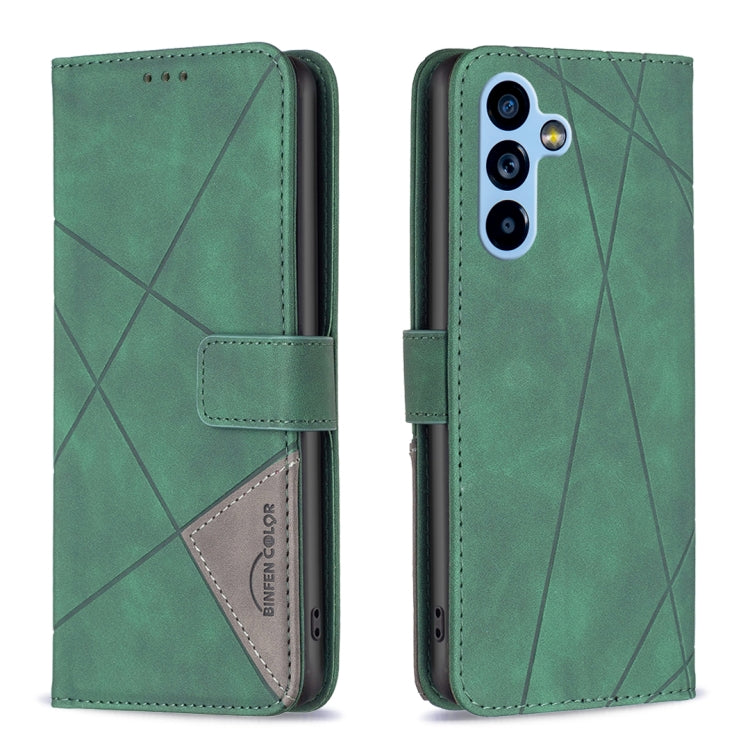 Magnetic Buckle Rhombus Texture Leather Phone Case, For Samsung Galaxy A54 5G
