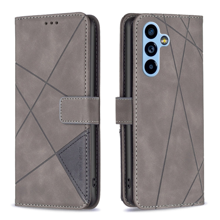 Magnetic Buckle Rhombus Texture Leather Phone Case, For Samsung Galaxy A54 5G