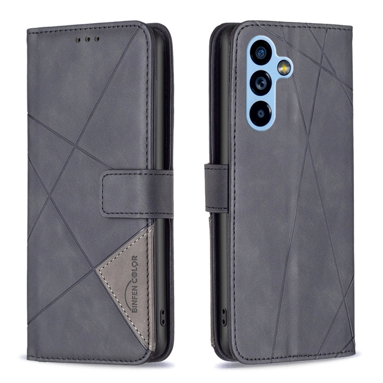 Magnetic Buckle Rhombus Texture Leather Phone Case, For Samsung Galaxy A54 5G