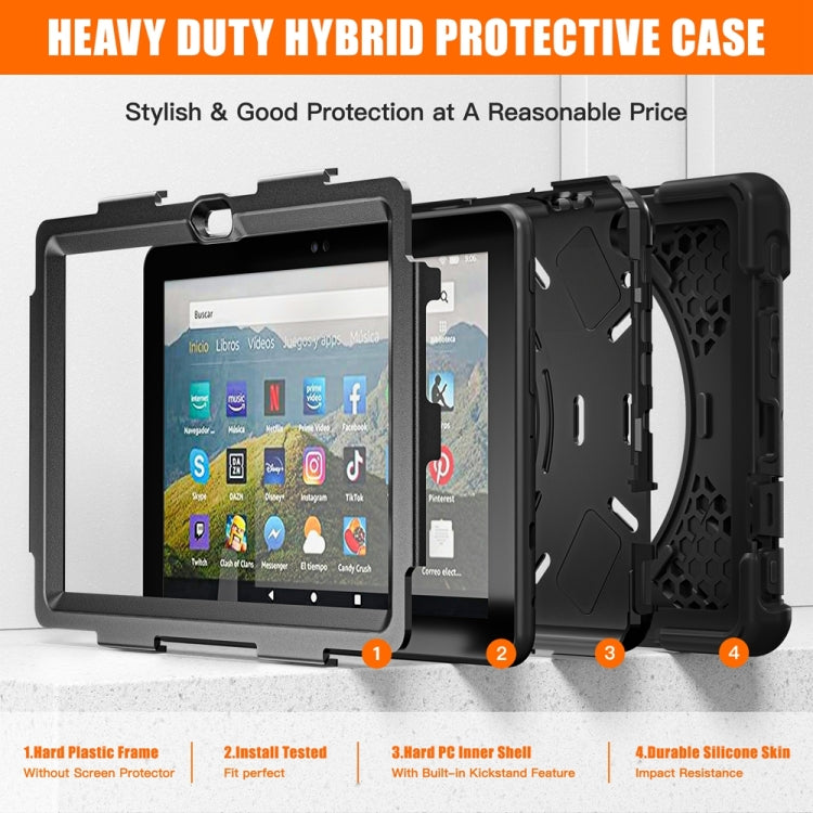 Hard PC Soft Silicone Full Body Protective Tablet Case, For Amazon Fire HD 8 2022