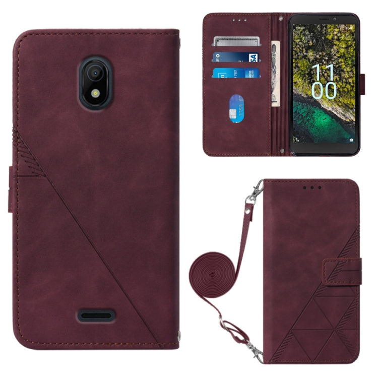 Crossbody 3D Embossed Flip Leather Phone Case, For Nokia C100, For Nokia C200, For Nokia G11 Plus, For Nokia G60 5G, For Nokia G100, For Nokia G400, For OPPO A17 4G, For OPPO A55S 5G CPH2309 JP Edition
