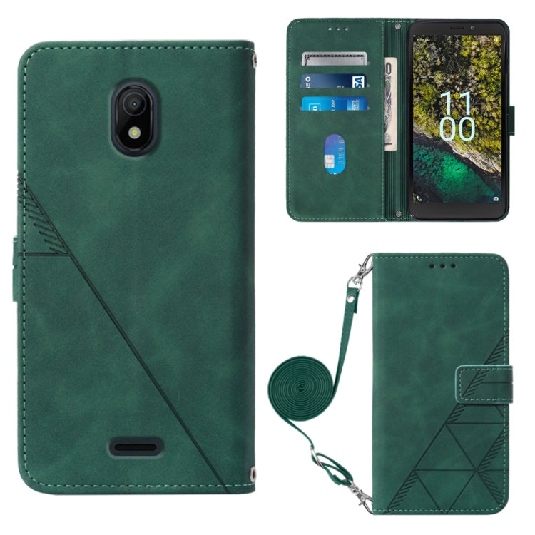 Crossbody 3D Embossed Flip Leather Phone Case, For Nokia C100, For Nokia C200, For Nokia G11 Plus, For Nokia G60 5G, For Nokia G100, For Nokia G400, For OPPO A17 4G, For OPPO A55S 5G CPH2309 JP Edition