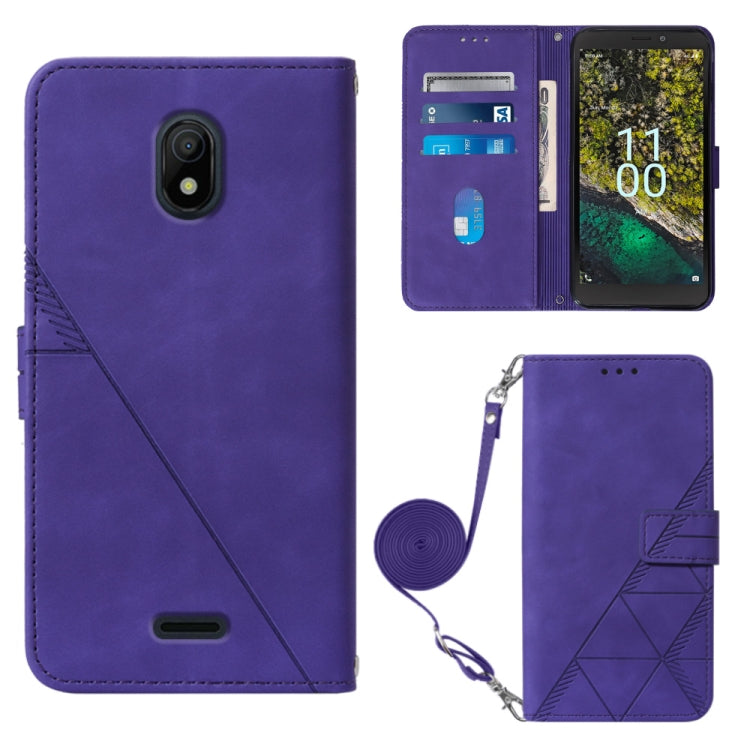 Crossbody 3D Embossed Flip Leather Phone Case, For Nokia C100, For Nokia C200, For Nokia G11 Plus, For Nokia G60 5G, For Nokia G100, For Nokia G400, For OPPO A17 4G, For OPPO A55S 5G CPH2309 JP Edition