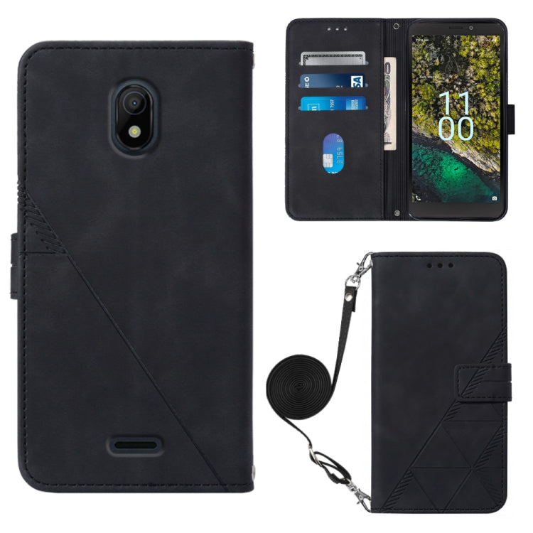 Crossbody 3D Embossed Flip Leather Phone Case, For Nokia C100, For Nokia C200, For Nokia G11 Plus, For Nokia G60 5G, For Nokia G100, For Nokia G400, For OPPO A17 4G, For OPPO A55S 5G CPH2309 JP Edition