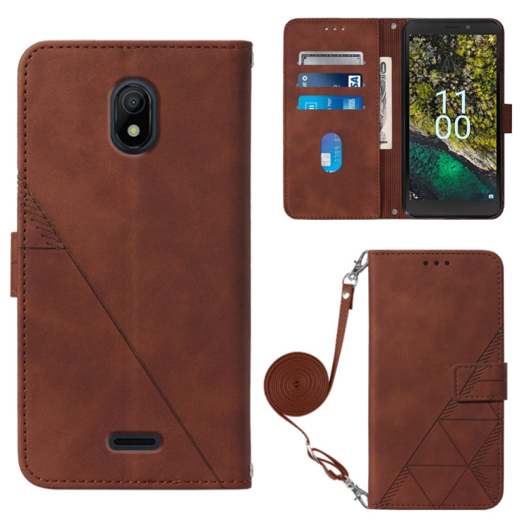 Crossbody 3D Embossed Flip Leather Phone Case, For Nokia C100, For Nokia C200, For Nokia G11 Plus, For Nokia G60 5G, For Nokia G100, For Nokia G400, For OPPO A17 4G, For OPPO A55S 5G CPH2309 JP Edition