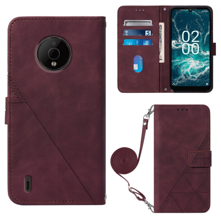 Crossbody 3D Embossed Flip Leather Phone Case, For Nokia C100, For Nokia C200, For Nokia G11 Plus, For Nokia G60 5G, For Nokia G100, For Nokia G400, For OPPO A17 4G, For OPPO A55S 5G CPH2309 JP Edition