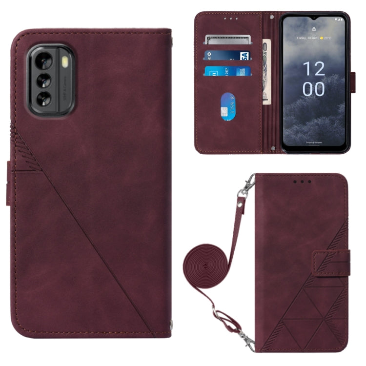Crossbody 3D Embossed Flip Leather Phone Case, For Nokia G11 Plus, For Nokia G60 5G, For Nokia G100, For Nokia G400, For OPPO A17 4G, For OPPO A55S 5G CPH2309 JP Edition, For OPPO Reno7 A JP Edition, For Sony Xperia 5 IV