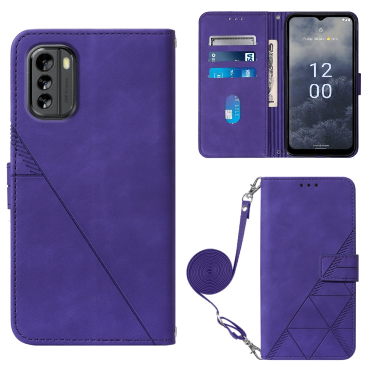 Crossbody 3D Embossed Flip Leather Phone Case, For Nokia G11 Plus, For Nokia G60 5G, For Nokia G100, For Nokia G400, For OPPO A17 4G, For OPPO A55S 5G CPH2309 JP Edition, For OPPO Reno7 A JP Edition, For Sony Xperia 5 IV