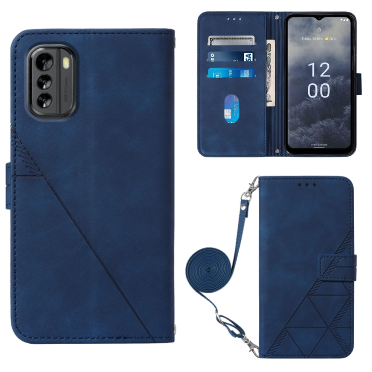 Crossbody 3D Embossed Flip Leather Phone Case, For Nokia G11 Plus, For Nokia G60 5G, For Nokia G100, For Nokia G400, For OPPO A17 4G, For OPPO A55S 5G CPH2309 JP Edition, For OPPO Reno7 A JP Edition, For Sony Xperia 5 IV
