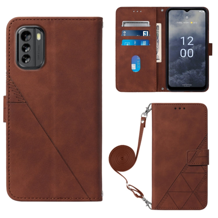 Crossbody 3D Embossed Flip Leather Phone Case, For Nokia G11 Plus, For Nokia G60 5G, For Nokia G100, For Nokia G400, For OPPO A17 4G, For OPPO A55S 5G CPH2309 JP Edition, For OPPO Reno7 A JP Edition, For Sony Xperia 5 IV