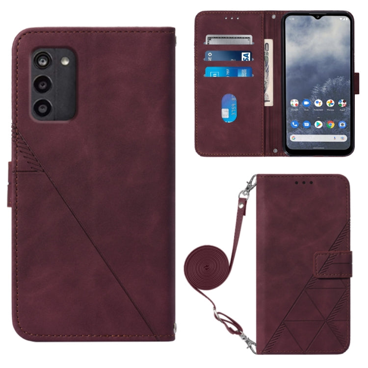 Crossbody 3D Embossed Flip Leather Phone Case, For Nokia G11 Plus, For Nokia G60 5G, For Nokia G100, For Nokia G400, For OPPO A17 4G, For OPPO A55S 5G CPH2309 JP Edition, For OPPO Reno7 A JP Edition, For Sony Xperia 5 IV