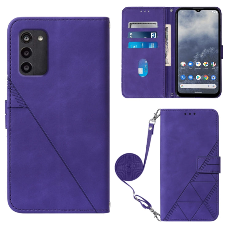 Crossbody 3D Embossed Flip Leather Phone Case, For Nokia G11 Plus, For Nokia G60 5G, For Nokia G100, For Nokia G400, For OPPO A17 4G, For OPPO A55S 5G CPH2309 JP Edition, For OPPO Reno7 A JP Edition, For Sony Xperia 5 IV