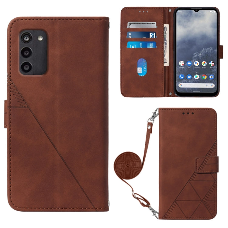 Crossbody 3D Embossed Flip Leather Phone Case, For Nokia G11 Plus, For Nokia G60 5G, For Nokia G100, For Nokia G400, For OPPO A17 4G, For OPPO A55S 5G CPH2309 JP Edition, For OPPO Reno7 A JP Edition, For Sony Xperia 5 IV