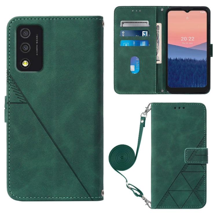 Crossbody 3D Embossed Flip Leather Phone Case, For OPPO Reno7 A JP Edition, For Sony Xperia 5 IV, For TCL 30 5G / 30+ 5G, For TCL 30T T603DL, For TCL 30 V 5G T781S / 30XE 5G, For TCL 30Z T602DL, For TCL 303, TCL 305i With fingerprint