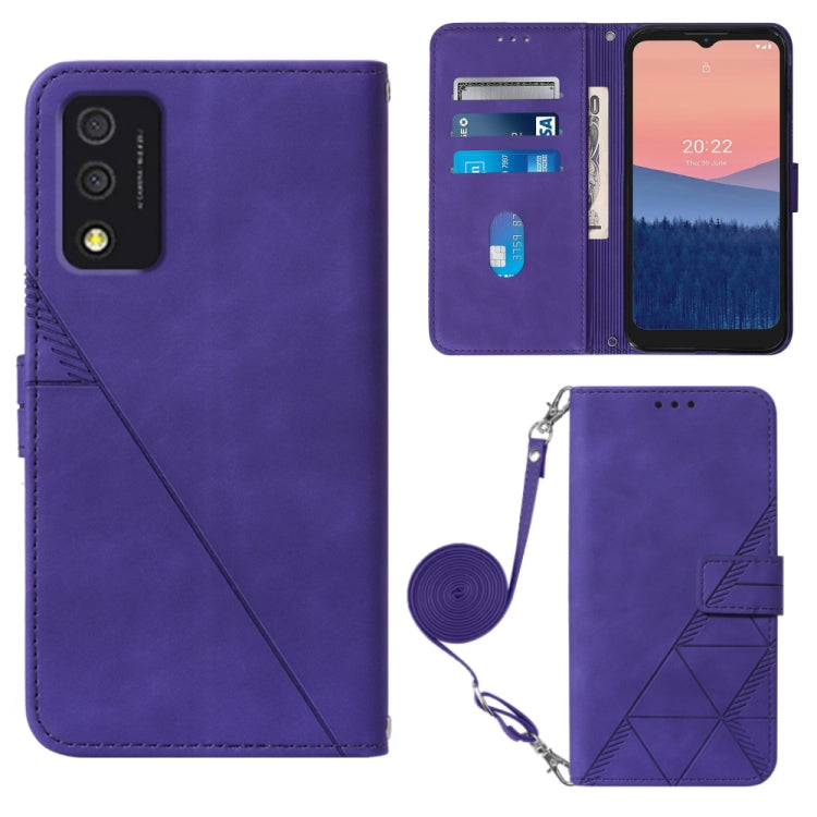 Crossbody 3D Embossed Flip Leather Phone Case, For OPPO Reno7 A JP Edition, For Sony Xperia 5 IV, For TCL 30 5G / 30+ 5G, For TCL 30T T603DL, For TCL 30 V 5G T781S / 30XE 5G, For TCL 30Z T602DL, For TCL 303, TCL 305i With fingerprint