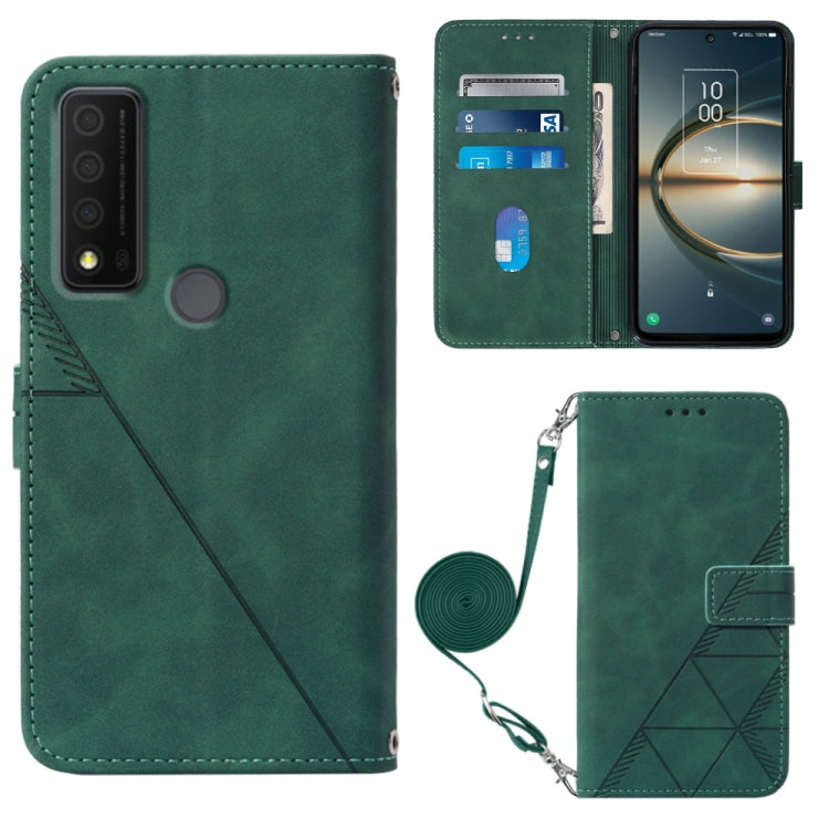 Crossbody 3D Embossed Flip Leather Phone Case, For OPPO Reno7 A JP Edition, For Sony Xperia 5 IV, For TCL 30 5G / 30+ 5G, For TCL 30T T603DL, For TCL 30 V 5G T781S / 30XE 5G, For TCL 30Z T602DL, For TCL 303, TCL 305i With fingerprint