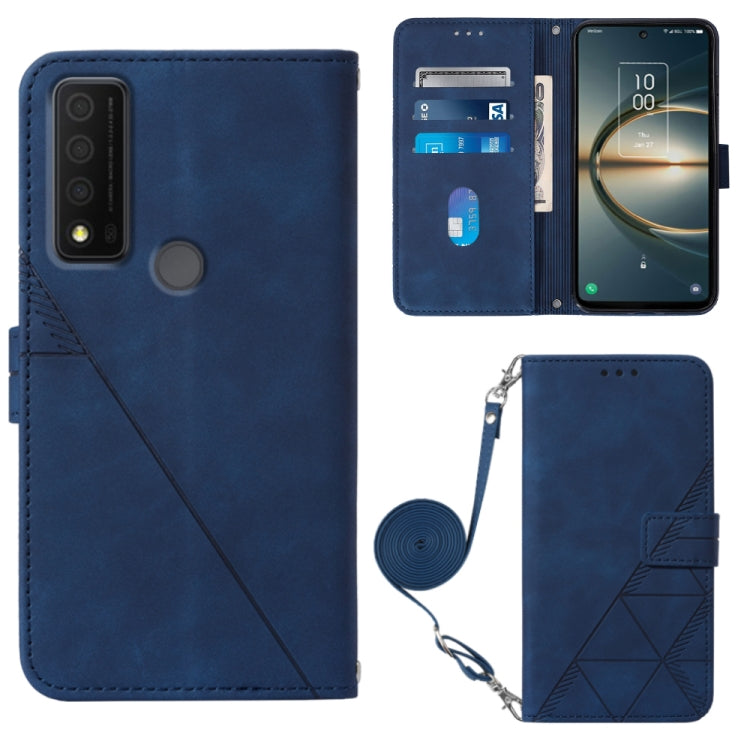 Crossbody 3D Embossed Flip Leather Phone Case, For OPPO Reno7 A JP Edition, For Sony Xperia 5 IV, For TCL 30 5G / 30+ 5G, For TCL 30T T603DL, For TCL 30 V 5G T781S / 30XE 5G, For TCL 30Z T602DL, For TCL 303, TCL 305i With fingerprint
