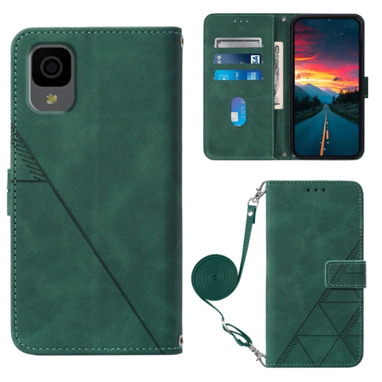 Crossbody 3D Embossed Flip Leather Phone Case, For OPPO Reno7 A JP Edition, For Sony Xperia 5 IV, For TCL 30 5G / 30+ 5G, For TCL 30T T603DL, For TCL 30 V 5G T781S / 30XE 5G, For TCL 30Z T602DL, For TCL 303, TCL 305i With fingerprint