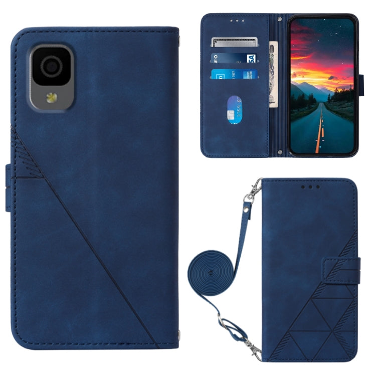Crossbody 3D Embossed Flip Leather Phone Case, For OPPO Reno7 A JP Edition, For Sony Xperia 5 IV, For TCL 30 5G / 30+ 5G, For TCL 30T T603DL, For TCL 30 V 5G T781S / 30XE 5G, For TCL 30Z T602DL, For TCL 303, TCL 305i With fingerprint