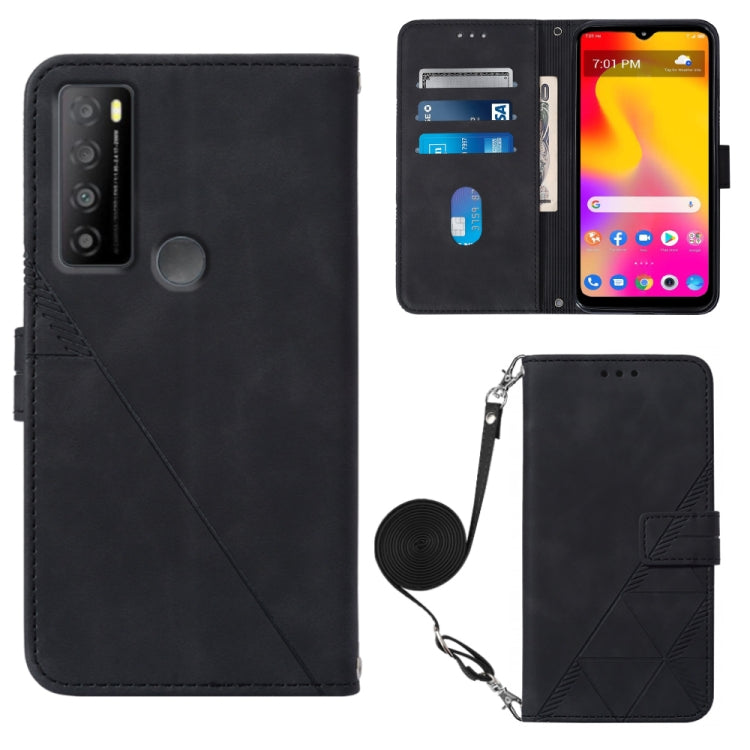 Crossbody 3D Embossed Flip Leather Phone Case, For TCL 30XL T701DL, For TCL Stylus 5G, For T-Mobile Revvl 6 5G, For T-Mobile Revvl 6 Pro 5G, For ZTE Axon 40 Pro, For ZTE Axon 40 Ultra, For ZTE Consumer Cellular ZMAX 5G, For ZTE Nubia Z40S Pro