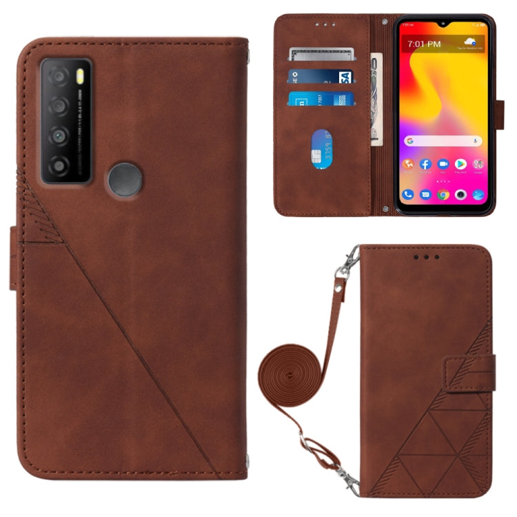 Crossbody 3D Embossed Flip Leather Phone Case, For TCL 30XL T701DL, For TCL Stylus 5G, For T-Mobile Revvl 6 5G, For T-Mobile Revvl 6 Pro 5G, For ZTE Axon 40 Pro, For ZTE Axon 40 Ultra, For ZTE Consumer Cellular ZMAX 5G, For ZTE Nubia Z40S Pro
