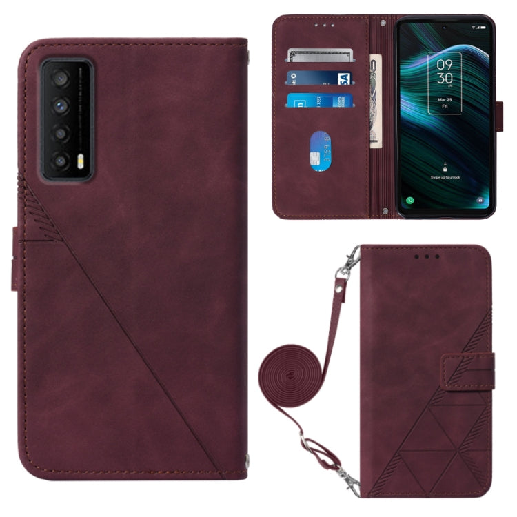 Crossbody 3D Embossed Flip Leather Phone Case, For TCL 30XL T701DL, For TCL Stylus 5G, For T-Mobile Revvl 6 5G, For T-Mobile Revvl 6 Pro 5G, For ZTE Axon 40 Pro, For ZTE Axon 40 Ultra, For ZTE Consumer Cellular ZMAX 5G, For ZTE Nubia Z40S Pro