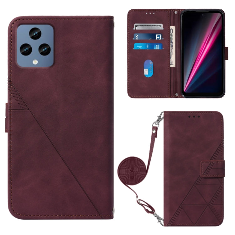 Crossbody 3D Embossed Flip Leather Phone Case, For TCL 30XL T701DL, For TCL Stylus 5G, For T-Mobile Revvl 6 5G, For T-Mobile Revvl 6 Pro 5G, For ZTE Axon 40 Pro, For ZTE Axon 40 Ultra, For ZTE Consumer Cellular ZMAX 5G, For ZTE Nubia Z40S Pro