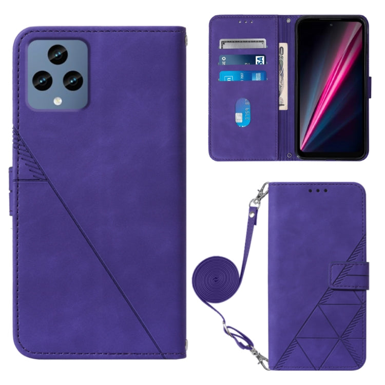 Crossbody 3D Embossed Flip Leather Phone Case, For TCL 30XL T701DL, For TCL Stylus 5G, For T-Mobile Revvl 6 5G, For T-Mobile Revvl 6 Pro 5G, For ZTE Axon 40 Pro, For ZTE Axon 40 Ultra, For ZTE Consumer Cellular ZMAX 5G, For ZTE Nubia Z40S Pro