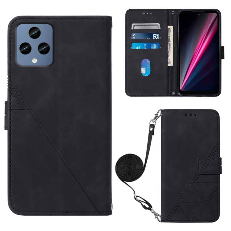 Crossbody 3D Embossed Flip Leather Phone Case, For TCL 30XL T701DL, For TCL Stylus 5G, For T-Mobile Revvl 6 5G, For T-Mobile Revvl 6 Pro 5G, For ZTE Axon 40 Pro, For ZTE Axon 40 Ultra, For ZTE Consumer Cellular ZMAX 5G, For ZTE Nubia Z40S Pro