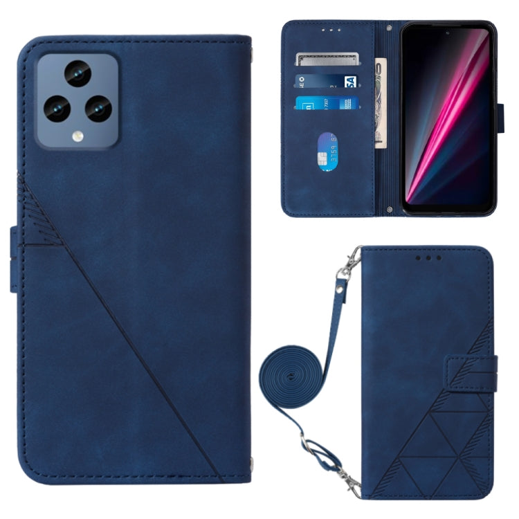 Crossbody 3D Embossed Flip Leather Phone Case, For TCL 30XL T701DL, For TCL Stylus 5G, For T-Mobile Revvl 6 5G, For T-Mobile Revvl 6 Pro 5G, For ZTE Axon 40 Pro, For ZTE Axon 40 Ultra, For ZTE Consumer Cellular ZMAX 5G, For ZTE Nubia Z40S Pro