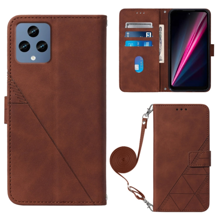 Crossbody 3D Embossed Flip Leather Phone Case, For TCL 30XL T701DL, For TCL Stylus 5G, For T-Mobile Revvl 6 5G, For T-Mobile Revvl 6 Pro 5G, For ZTE Axon 40 Pro, For ZTE Axon 40 Ultra, For ZTE Consumer Cellular ZMAX 5G, For ZTE Nubia Z40S Pro