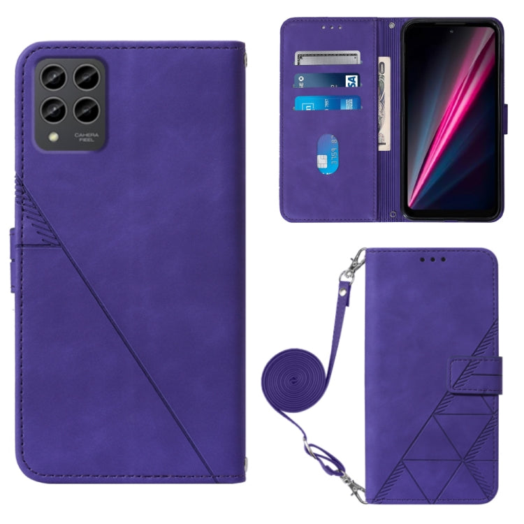 Crossbody 3D Embossed Flip Leather Phone Case, For TCL 30XL T701DL, For TCL Stylus 5G, For T-Mobile Revvl 6 5G, For T-Mobile Revvl 6 Pro 5G, For ZTE Axon 40 Pro, For ZTE Axon 40 Ultra, For ZTE Consumer Cellular ZMAX 5G, For ZTE Nubia Z40S Pro