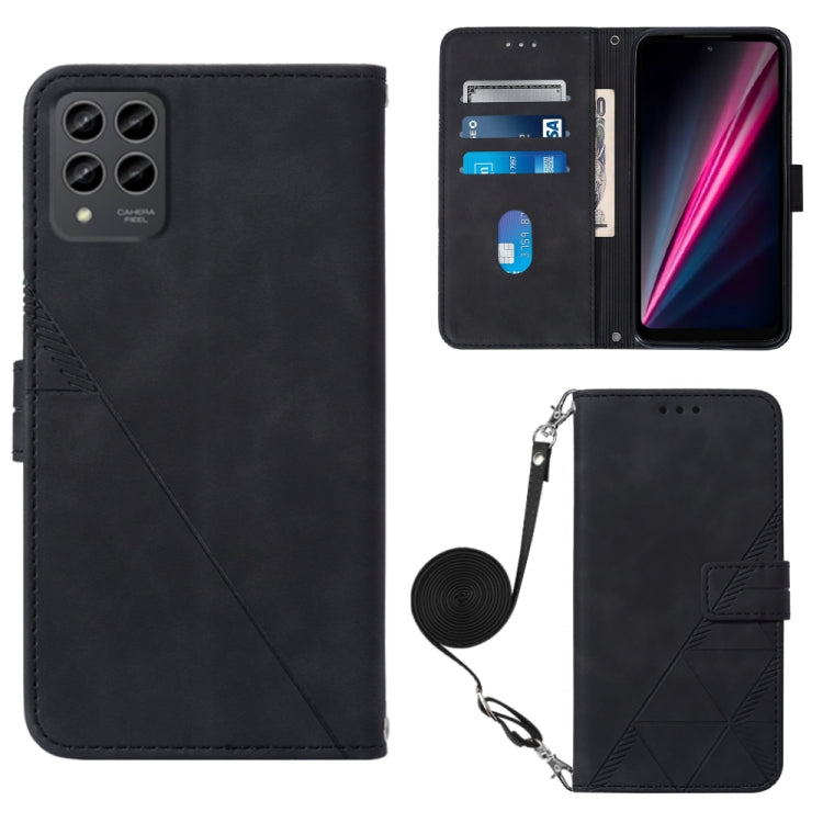 Crossbody 3D Embossed Flip Leather Phone Case, For TCL 30XL T701DL, For TCL Stylus 5G, For T-Mobile Revvl 6 5G, For T-Mobile Revvl 6 Pro 5G, For ZTE Axon 40 Pro, For ZTE Axon 40 Ultra, For ZTE Consumer Cellular ZMAX 5G, For ZTE Nubia Z40S Pro