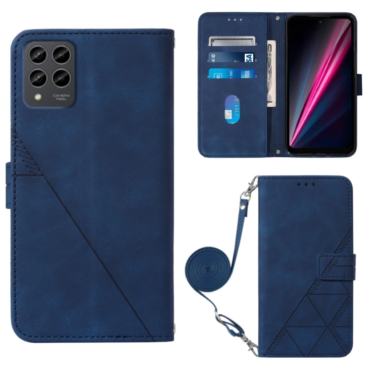 Crossbody 3D Embossed Flip Leather Phone Case, For TCL 30XL T701DL, For TCL Stylus 5G, For T-Mobile Revvl 6 5G, For T-Mobile Revvl 6 Pro 5G, For ZTE Axon 40 Pro, For ZTE Axon 40 Ultra, For ZTE Consumer Cellular ZMAX 5G, For ZTE Nubia Z40S Pro
