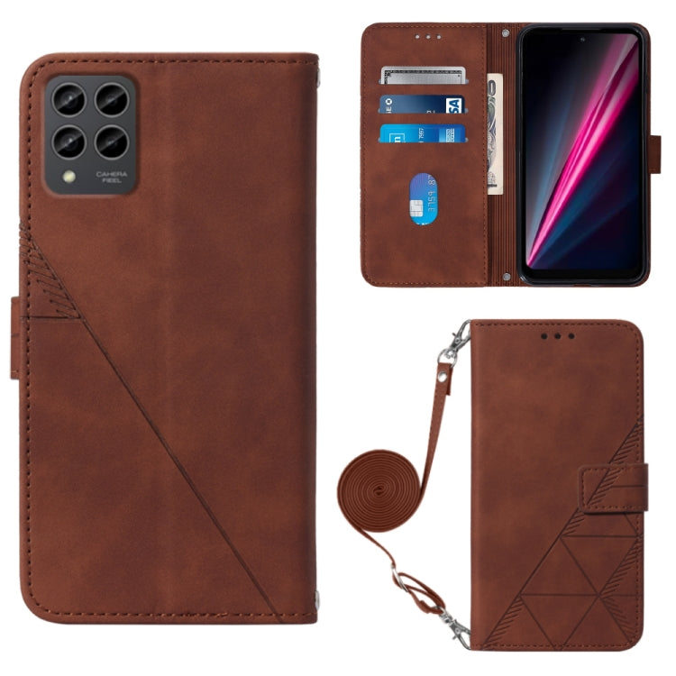 Crossbody 3D Embossed Flip Leather Phone Case, For TCL 30XL T701DL, For TCL Stylus 5G, For T-Mobile Revvl 6 5G, For T-Mobile Revvl 6 Pro 5G, For ZTE Axon 40 Pro, For ZTE Axon 40 Ultra, For ZTE Consumer Cellular ZMAX 5G, For ZTE Nubia Z40S Pro
