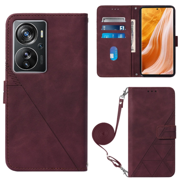 Crossbody 3D Embossed Flip Leather Phone Case, For TCL 30XL T701DL, For TCL Stylus 5G, For T-Mobile Revvl 6 5G, For T-Mobile Revvl 6 Pro 5G, For ZTE Axon 40 Pro, For ZTE Axon 40 Ultra, For ZTE Consumer Cellular ZMAX 5G, For ZTE Nubia Z40S Pro