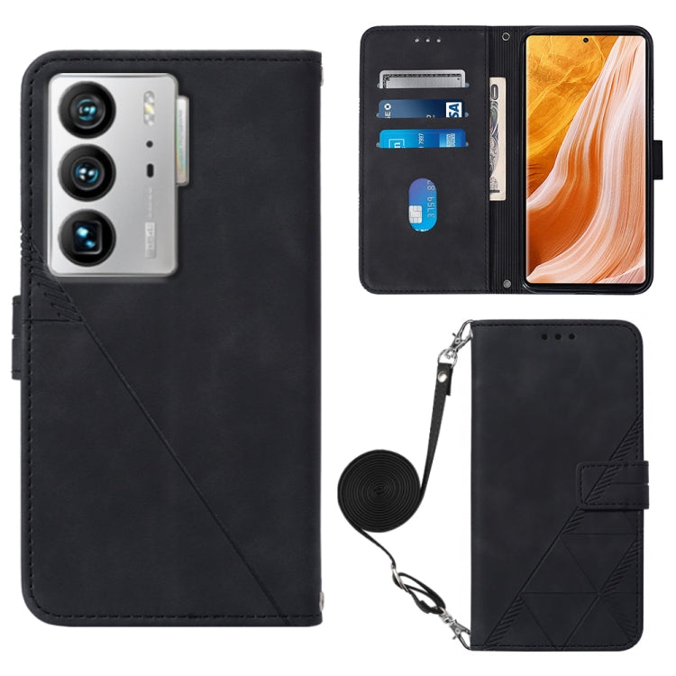 Crossbody 3D Embossed Flip Leather Phone Case, For TCL 30XL T701DL, For TCL Stylus 5G, For T-Mobile Revvl 6 5G, For T-Mobile Revvl 6 Pro 5G, For ZTE Axon 40 Pro, For ZTE Axon 40 Ultra, For ZTE Consumer Cellular ZMAX 5G, For ZTE Nubia Z40S Pro