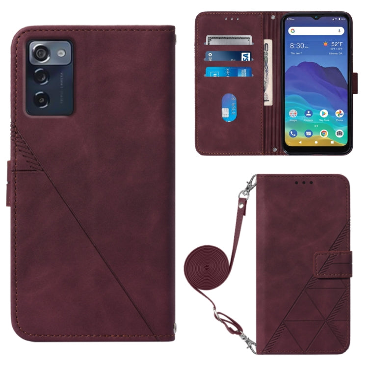 Crossbody 3D Embossed Flip Leather Phone Case, For TCL 30XL T701DL, For TCL Stylus 5G, For T-Mobile Revvl 6 5G, For T-Mobile Revvl 6 Pro 5G, For ZTE Axon 40 Pro, For ZTE Axon 40 Ultra, For ZTE Consumer Cellular ZMAX 5G, For ZTE Nubia Z40S Pro