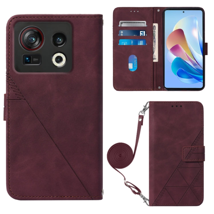 Crossbody 3D Embossed Flip Leather Phone Case, For TCL 30XL T701DL, For TCL Stylus 5G, For T-Mobile Revvl 6 5G, For T-Mobile Revvl 6 Pro 5G, For ZTE Axon 40 Pro, For ZTE Axon 40 Ultra, For ZTE Consumer Cellular ZMAX 5G, For ZTE Nubia Z40S Pro
